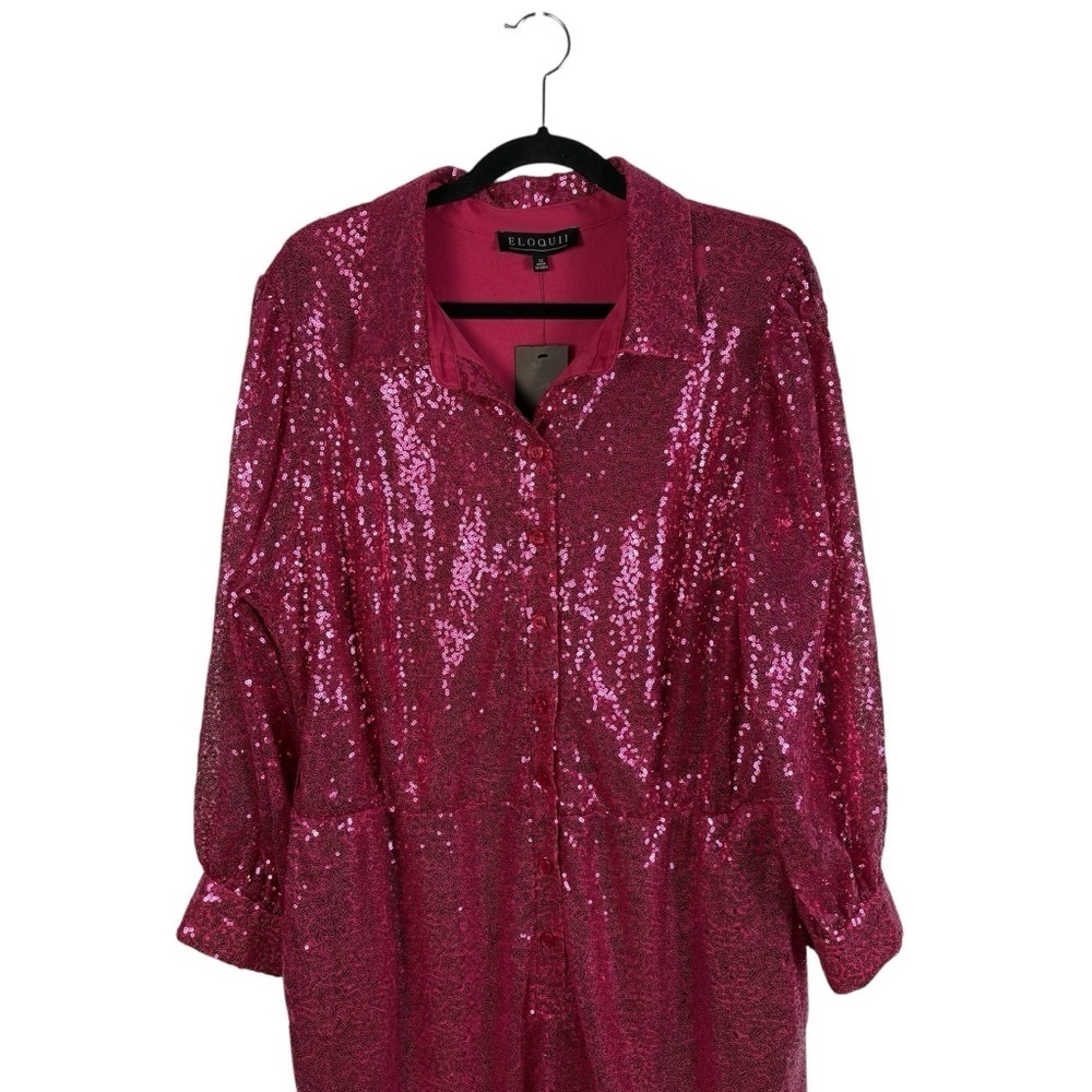 Sequin Jumpsuit With Collar size 22 - Picture 4 of 12